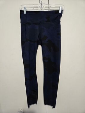 GapFit XS Petite Camo‎ Leggings High Rise Blue Black Athletic Yoga Pants